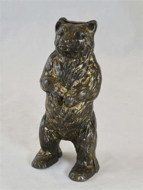 cast metal bear money box|old money boxes for sale.